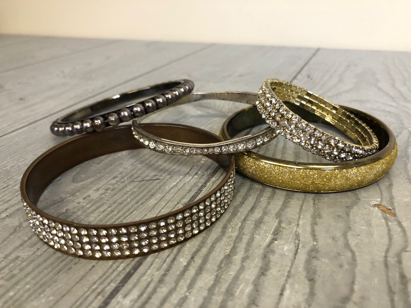 1.6 Pound Lot of Bracelets and Bangles- Costume Jewelry for Wearing or Crafting