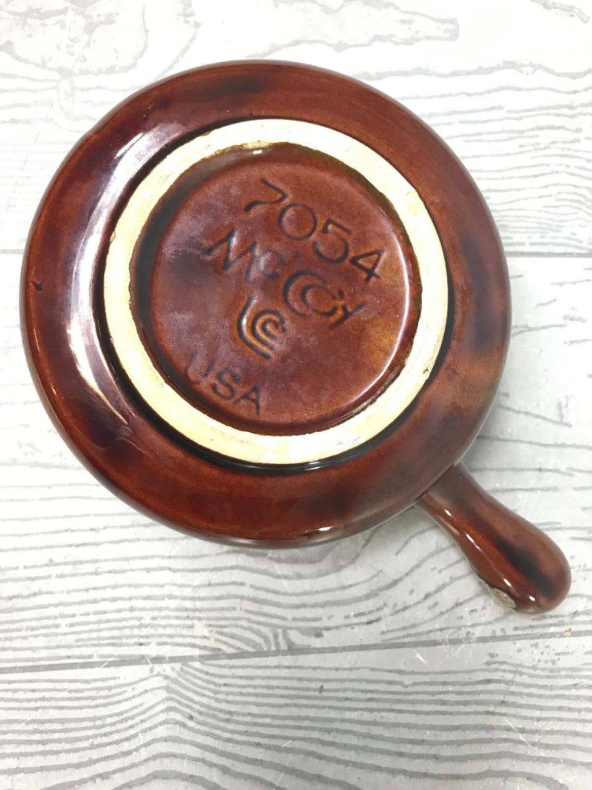 Pair of Mccoy Crock Brown Pots Chili Bowl and Hull Bowl - Kitchen Bowls