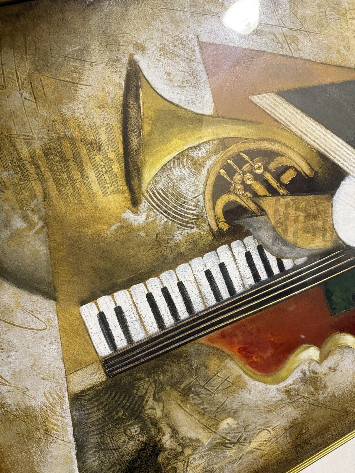 Orchestration In The Style Of Emanuel Mattini Iranian  Signed Abstract Musical
