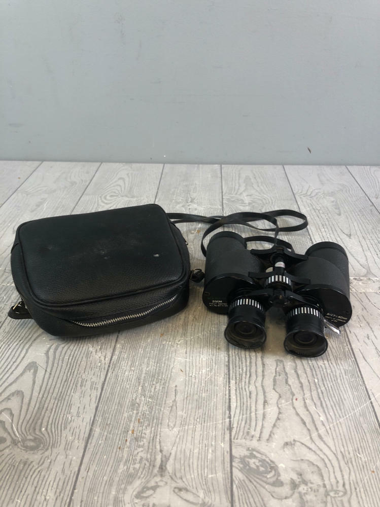 Wards Zoom Binoculars in Black Leather Case - Fully Coated - NO. 67-7|40