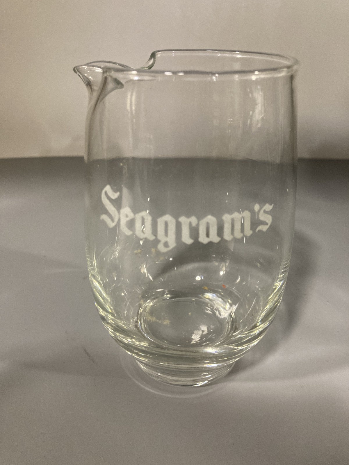 Vintage Collectible Ceramic Liquor Seagram's Mini Jug/Pitcher Perfect Pour Clear