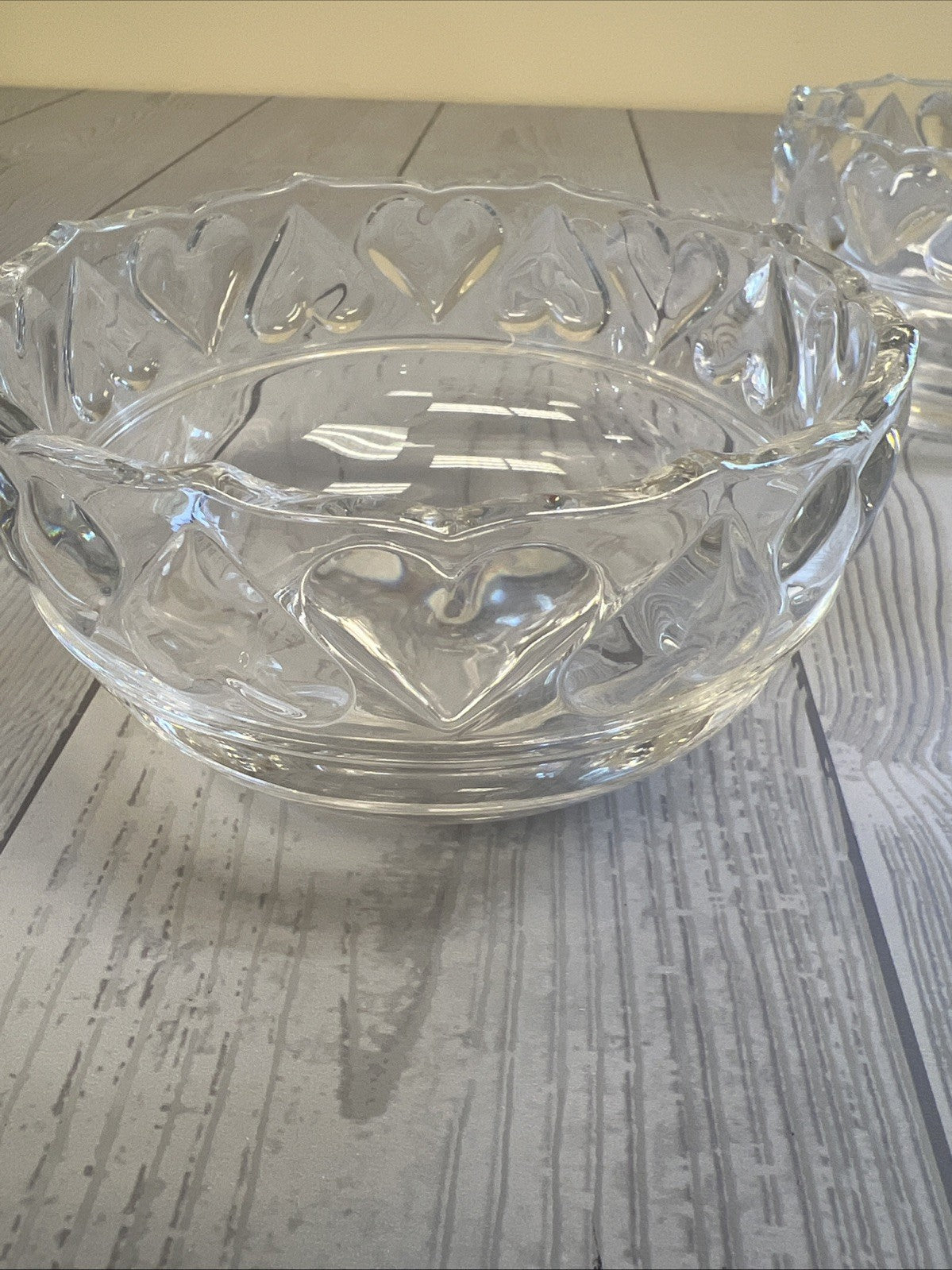 TIFFANY & Co. Clear Glass 5" Heart Rim Bowl Germany