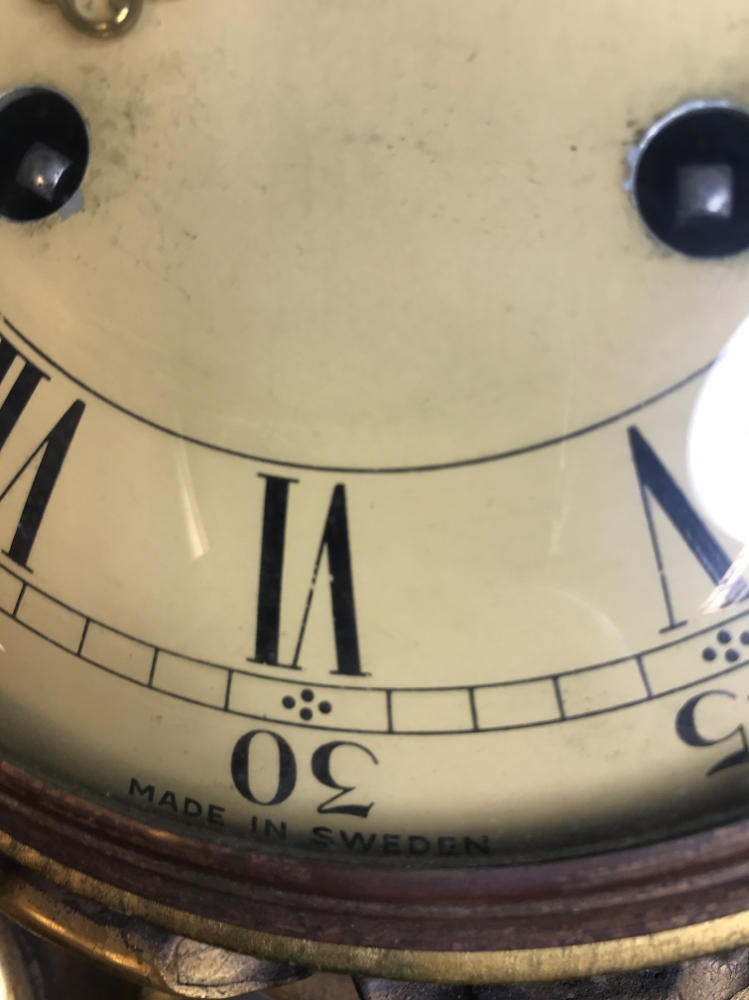 Westerstrand Swedish Hand Carved Wooden Gold Wall Hanging Clock Rococo Style