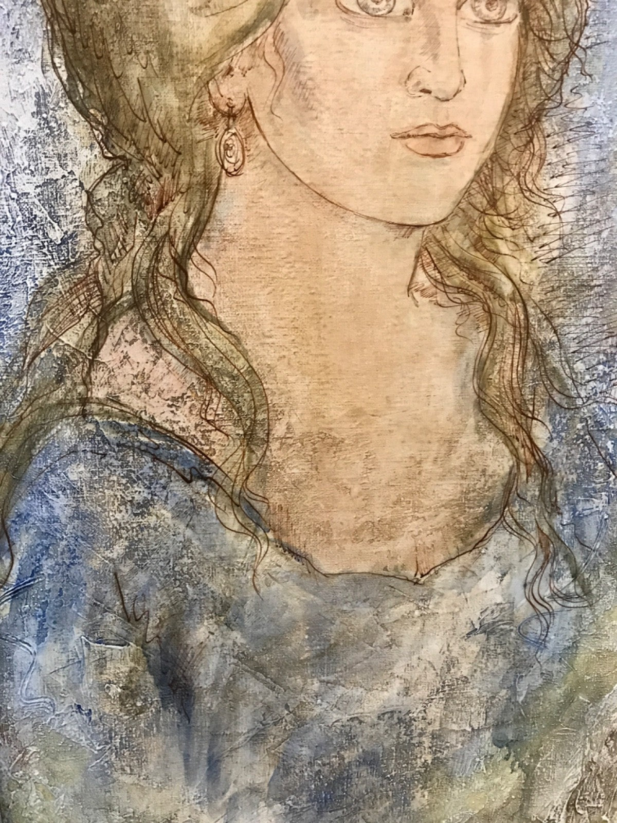 Portrait Painting of Woman by Milan 1974 French Artist - Beautiful Gold Frame