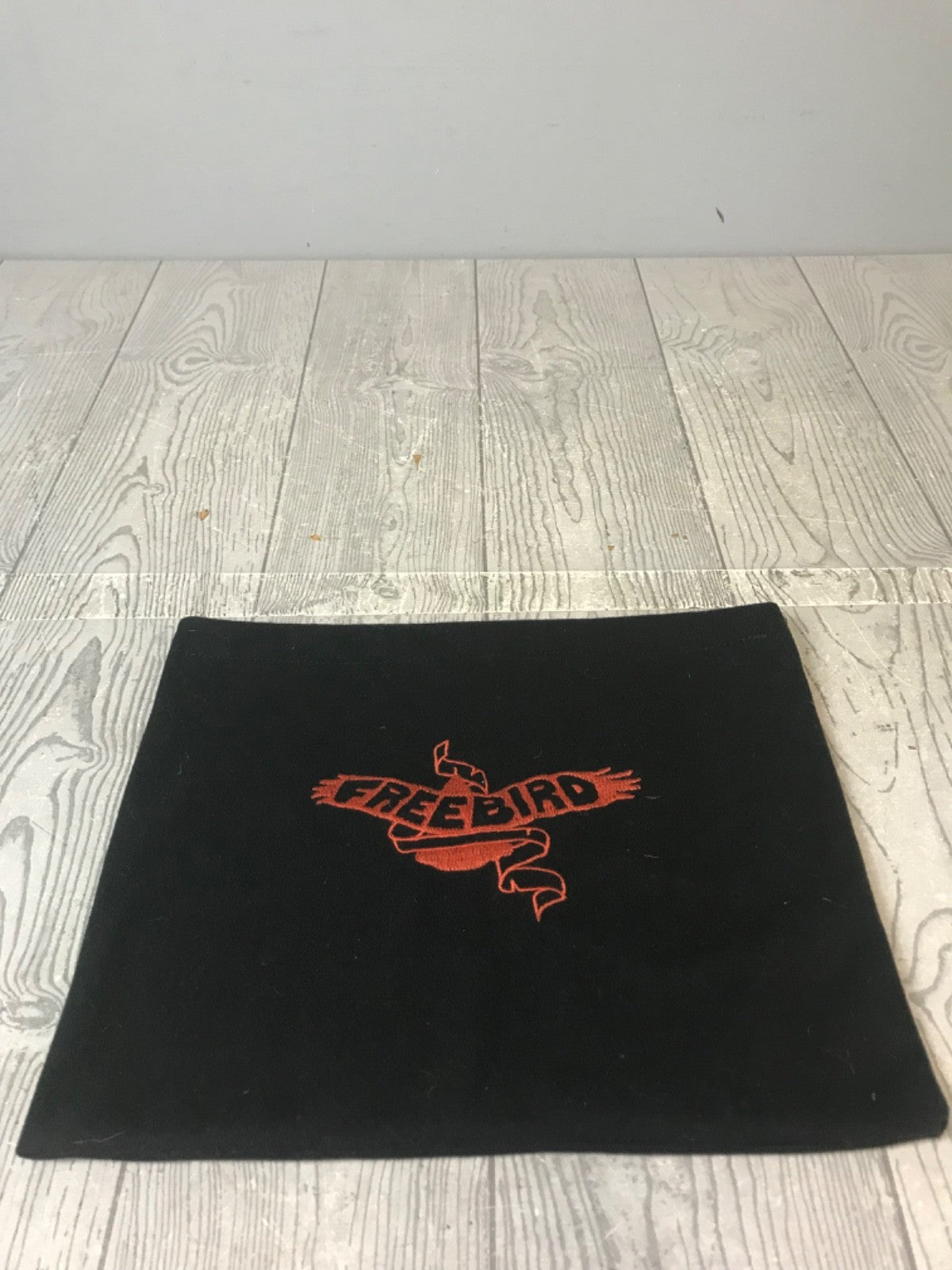Freebird Black Orange Embroidered Drawstring Dust Bag  for Storage - 12" x 10"