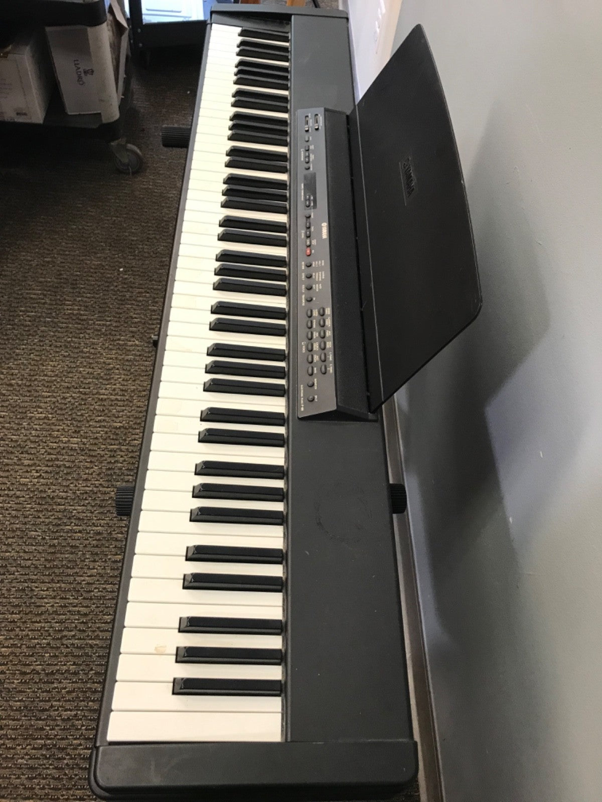 YAMAHA P-80 Black Electronic Piano Keyboard with Stand- 88 Keys- Pedal and Cable