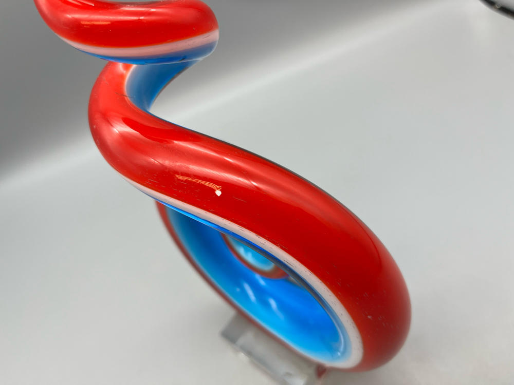 Murano Glass “Swirl” Sculpture Italy c. 1970 Murano Glass sculpture Block Base