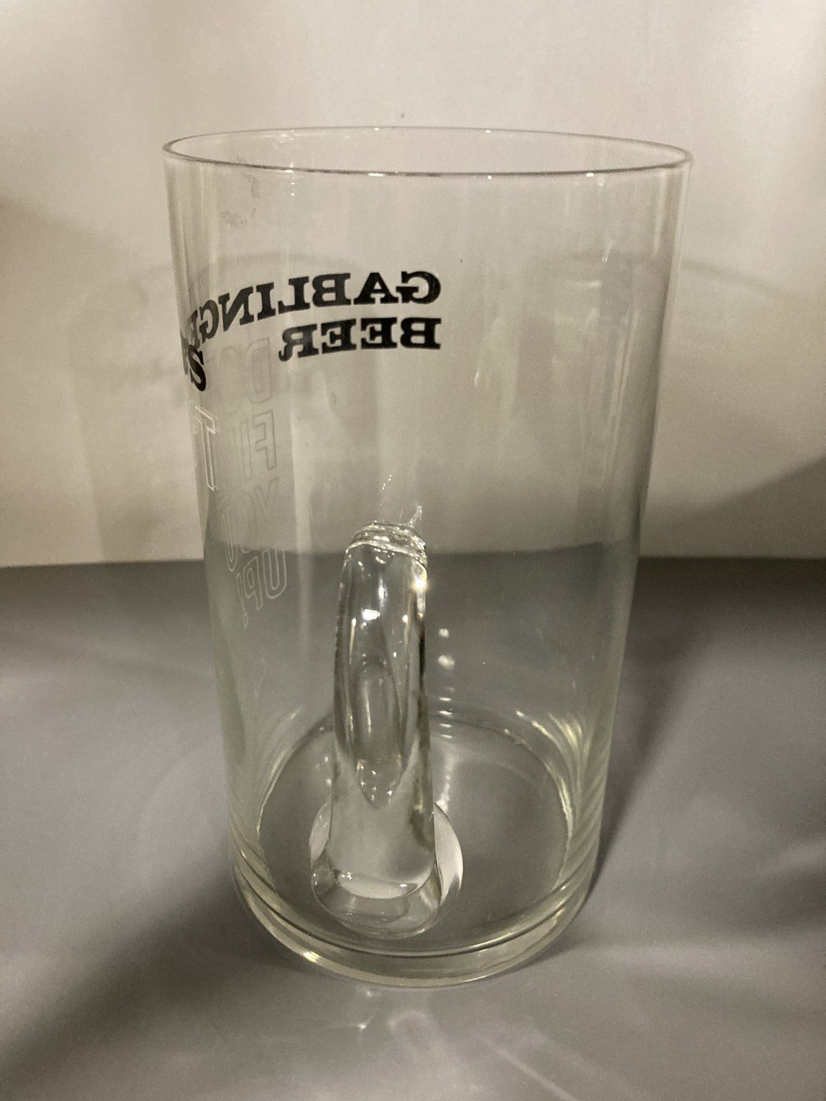 Vintage Collectible Glass Stein/Mug Gablinger's Beer Doesn't Fill You Up 78oz!