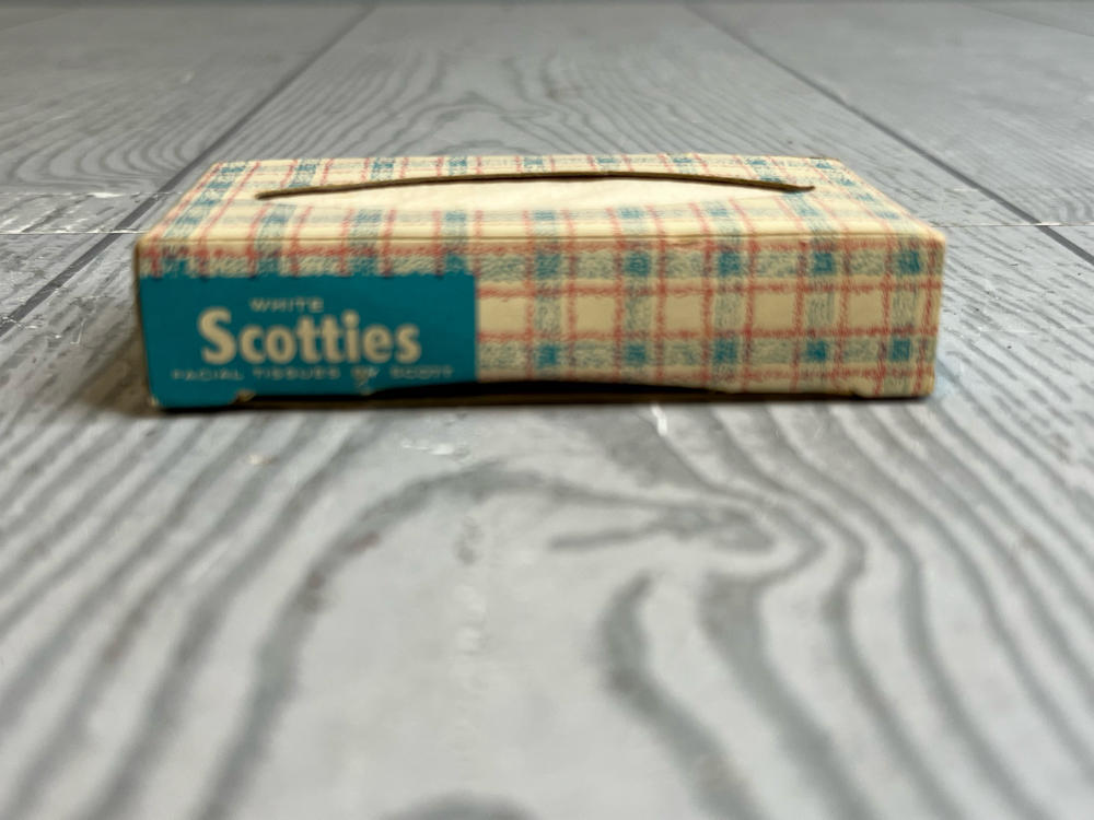 Vintage 1950s Funnel Box of Scotties Tissues Pretend Doll Size Play Set