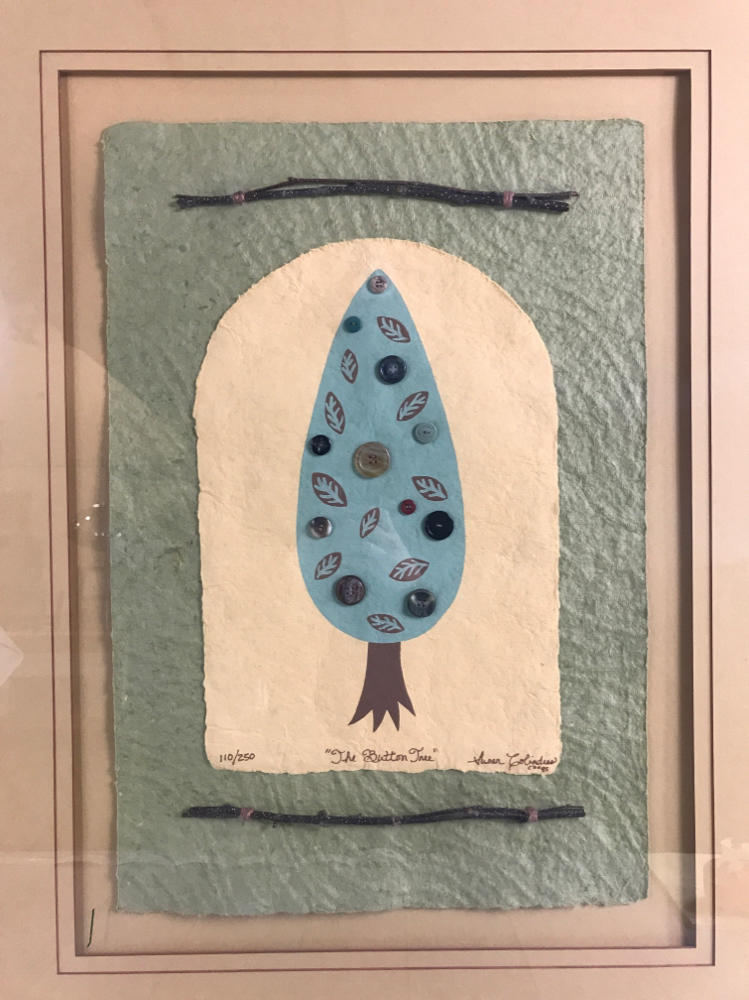 Framed Artwork "The Button Tree" by Susan Colindres #110/250 - Art Hand Made