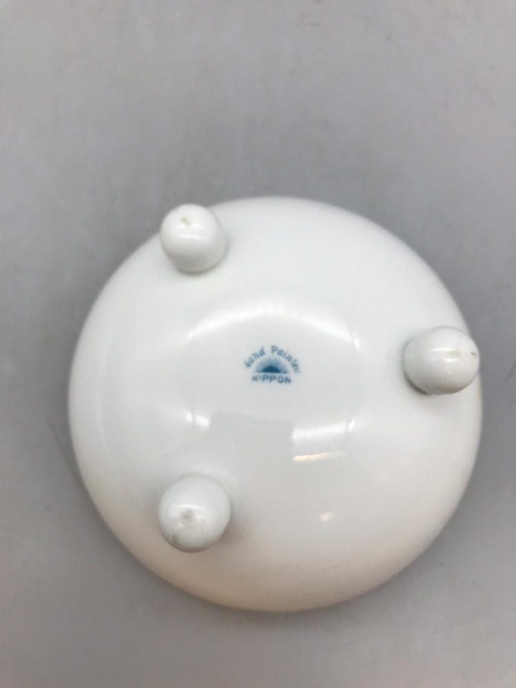 Hand painted 3 Legged Nippon Bowl with Spoon/Ladle
