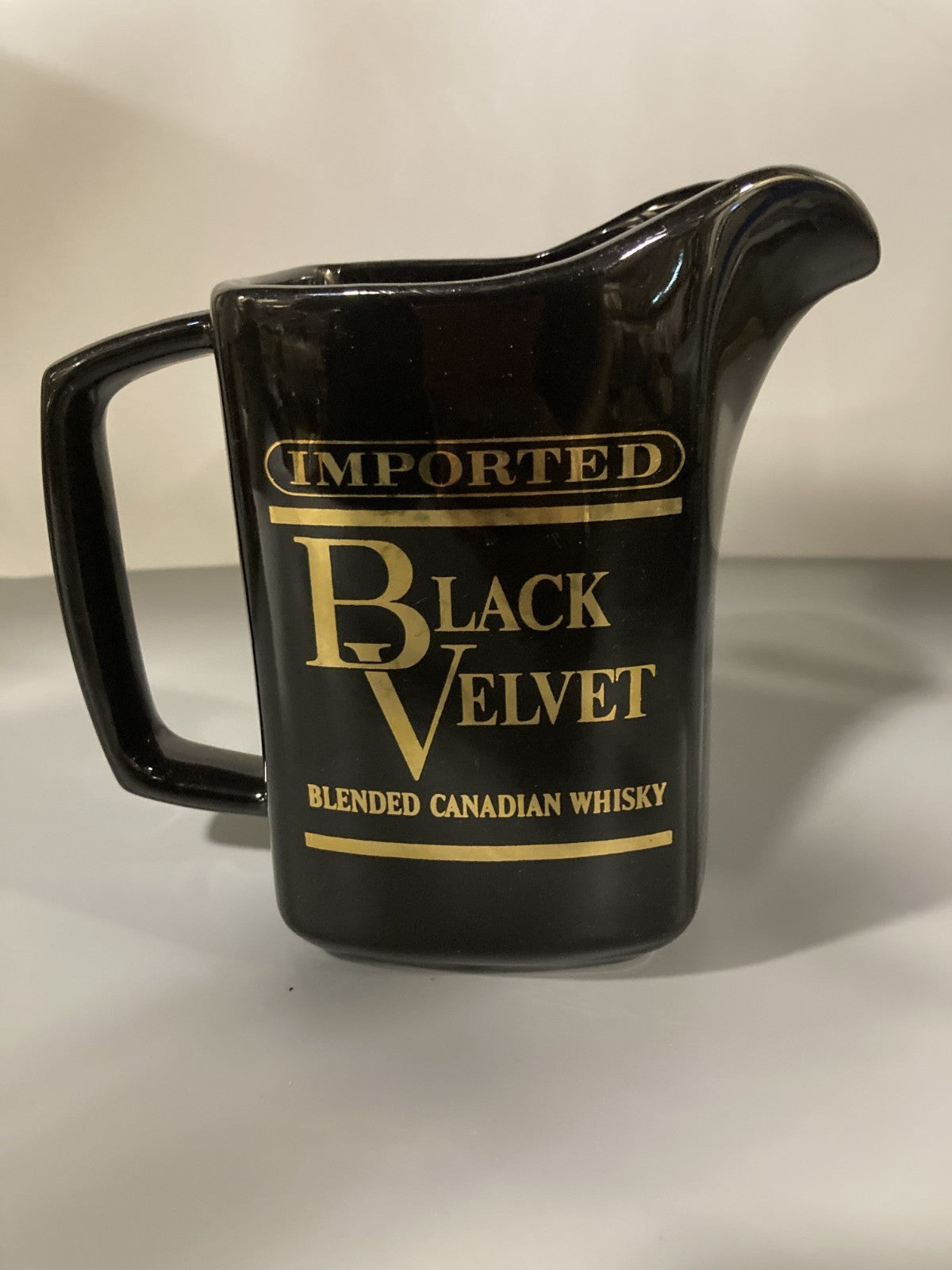 Vintage Collectible Ceramic Liquor Jug/Pitcher Imported Black Velvet Canadian