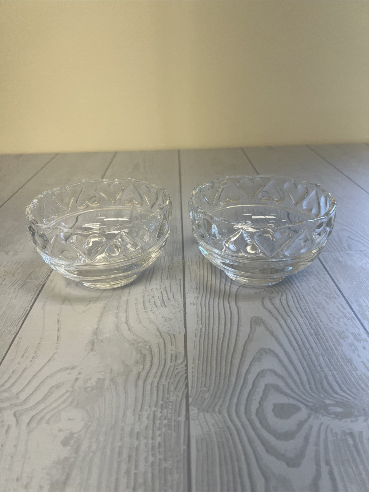 TIFFANY & Co. Clear Glass 5" Heart Rim Bowl Germany