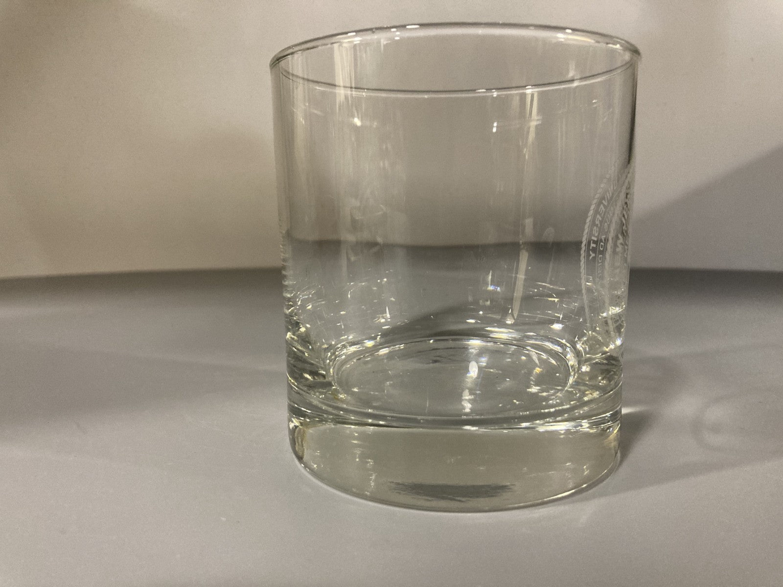 Vintage Collectible New Jersey City University NJCU Heavy Liquor Low Ball Glass 