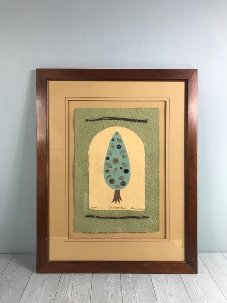 Framed Artwork "The Button Tree" by Susan Colindres #110/250 - Art Hand Made