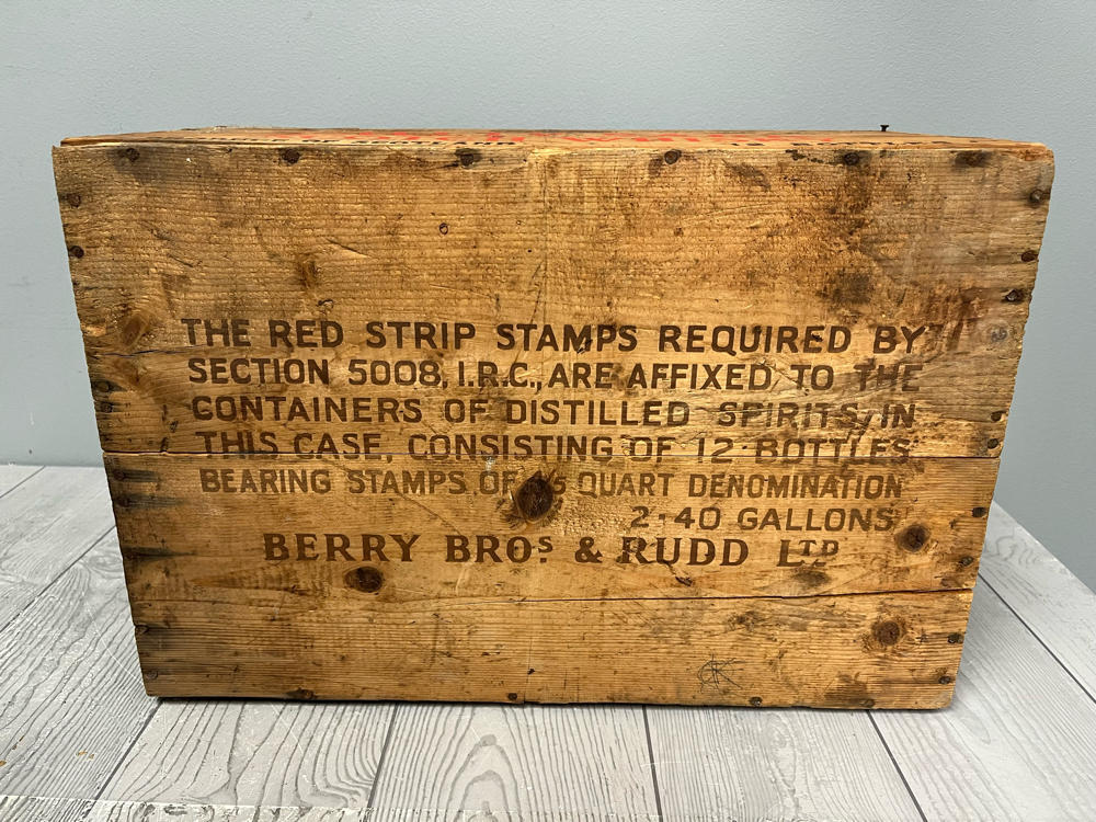 Vintage Wooden Crate for Berry Bros. & Rudd Ltd., Cutty Sark Whisky, Scotland
