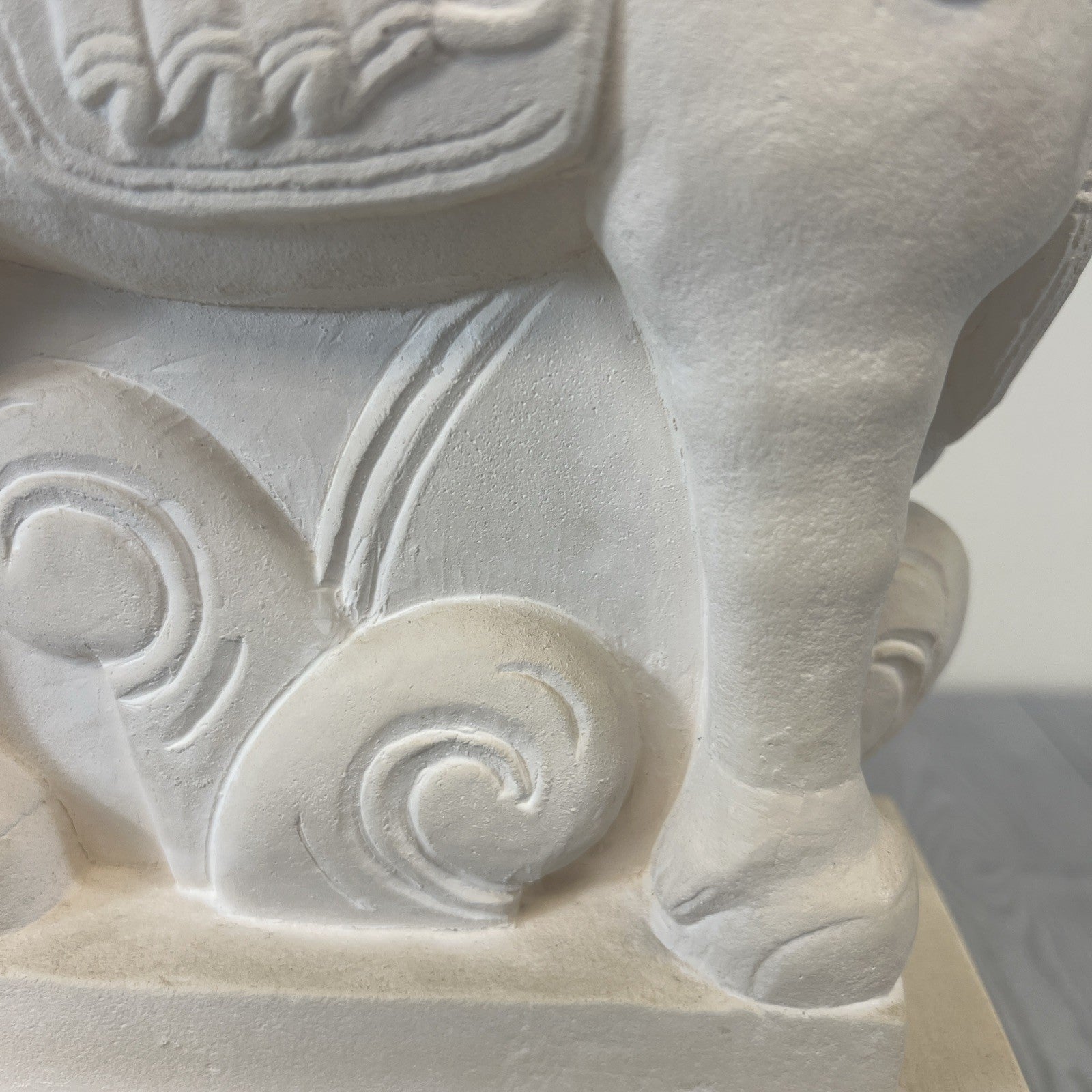 Plaster Sand Color Tang Dynasty Style Horse Detailed Saddle/Harness On Block