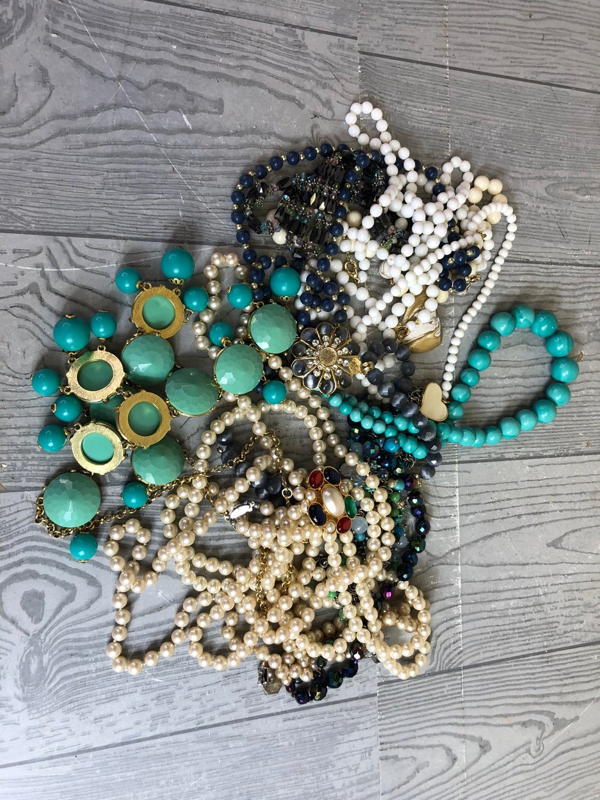 2 Pound Lot of Bulk  Assorted Beaded Necklaces for Crafting and Repurposing