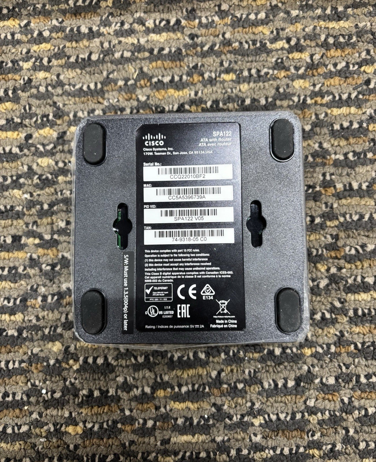 Cisco Small Business SPA122 1 Port 10/100 Wired Router