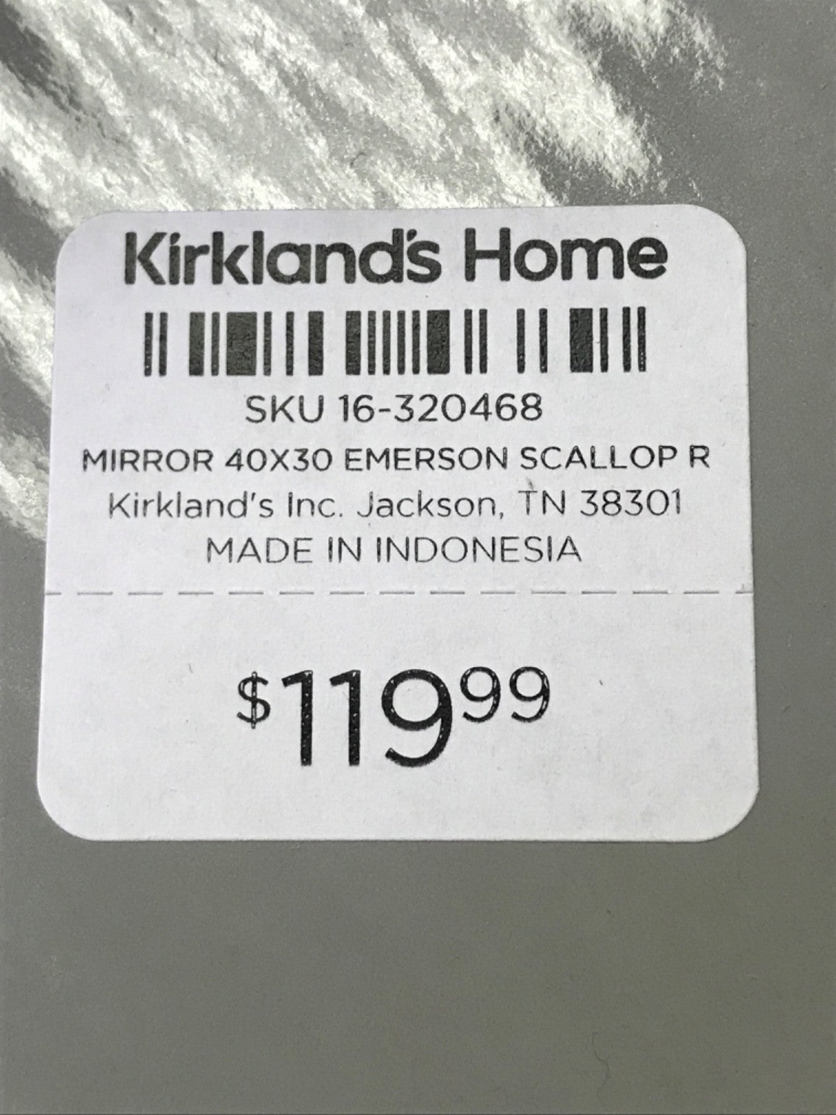 Kirkland's Home 40" x 30" Emerson Scalloped White Mirror