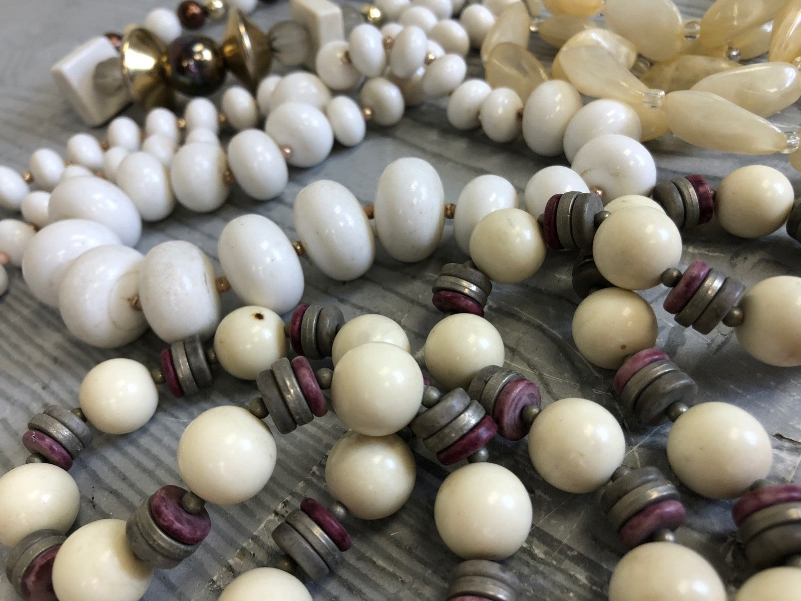 1.8 Pound Lot of Assorted Beaded Costume Necklaces- Different Colors and Styles