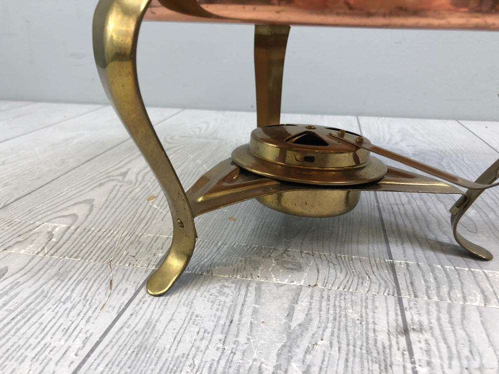 Vintage Copper and Brass Chafing Dish Set - Copper Food Warmer and Buffet Server