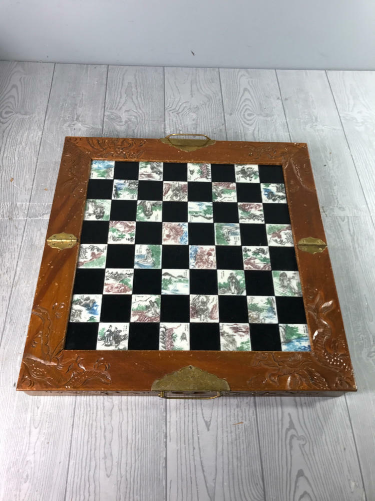 Eight Fairies Chess & Board Set Asian-Themed Hand-Carved Soapstone Pieces