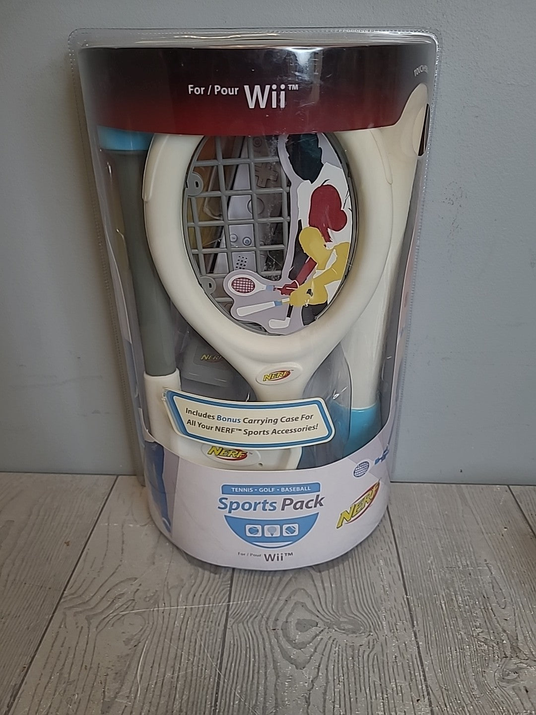 Nintendo Wii Lot White Console, Nerf Sports Pack, Cars 2 Wheel, and Misc Items