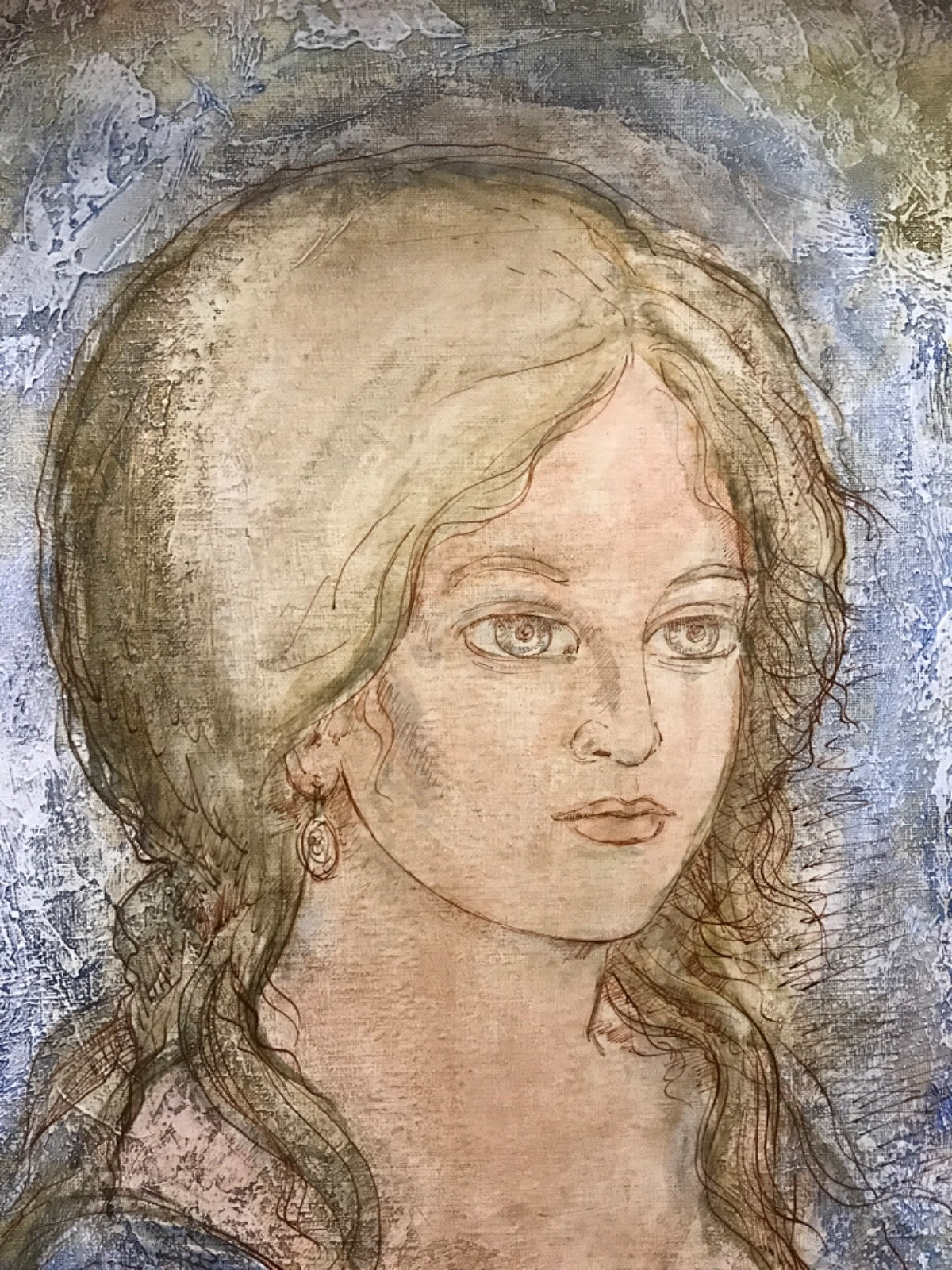Portrait Painting of Woman by Milan 1974 French Artist - Beautiful Gold Frame