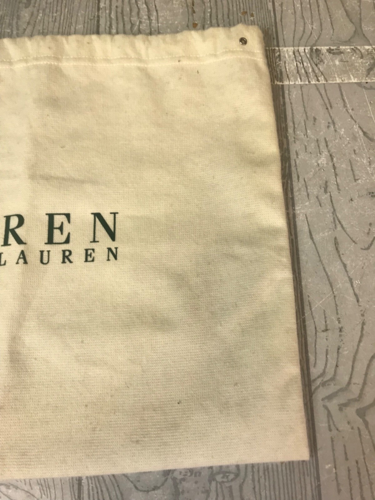 Beige Ralph Lauren Drawstring Dust Bag - 14.5" x 11"