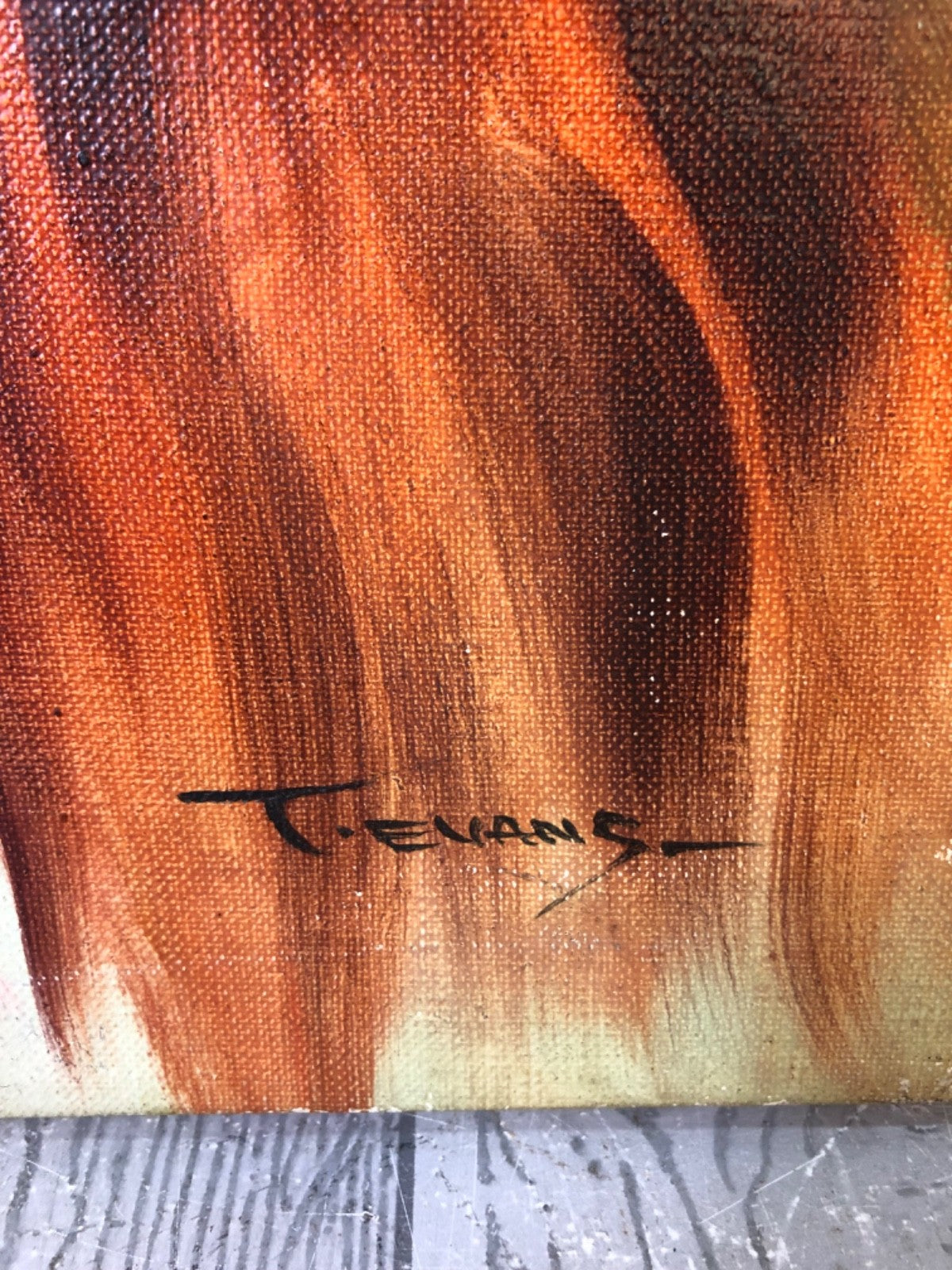 "THE CLOWN " Print Replica by T. Evans - Not Framed - Painting on Canvas