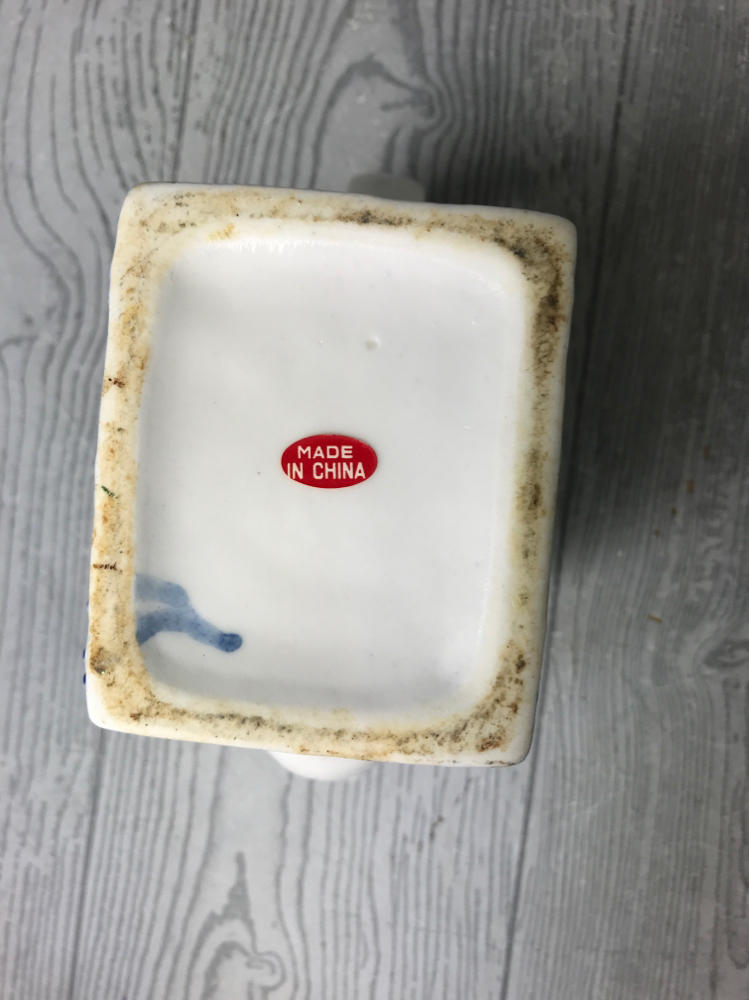 Vintage "Ice Creamery Ice Cream" Store Novelty Teapot -  Blue and White Ceramic