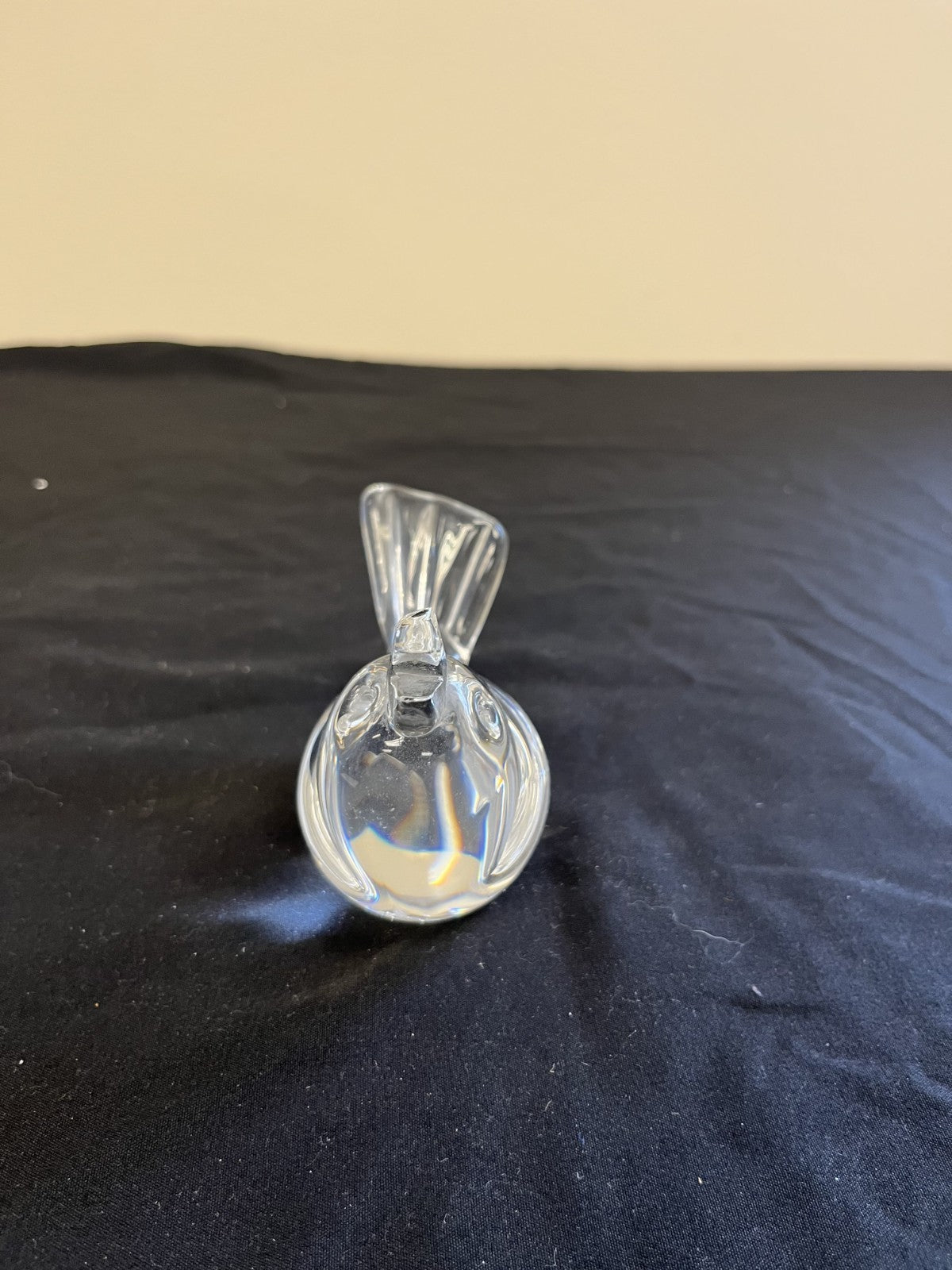 Vintage Steuben Stamped Crystal Song Bird Paperweight Glass Clear Figurine 