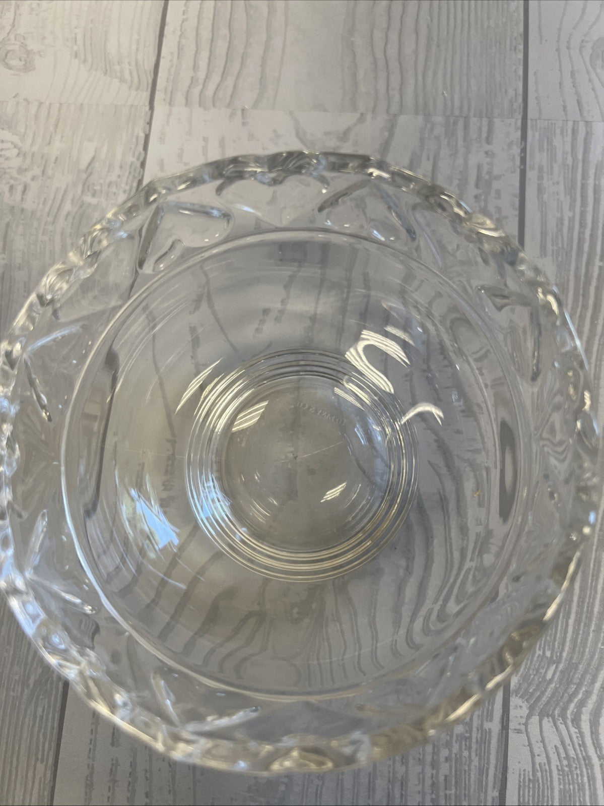 TIFFANY & Co. Clear Glass 5" Heart Rim Bowl Germany