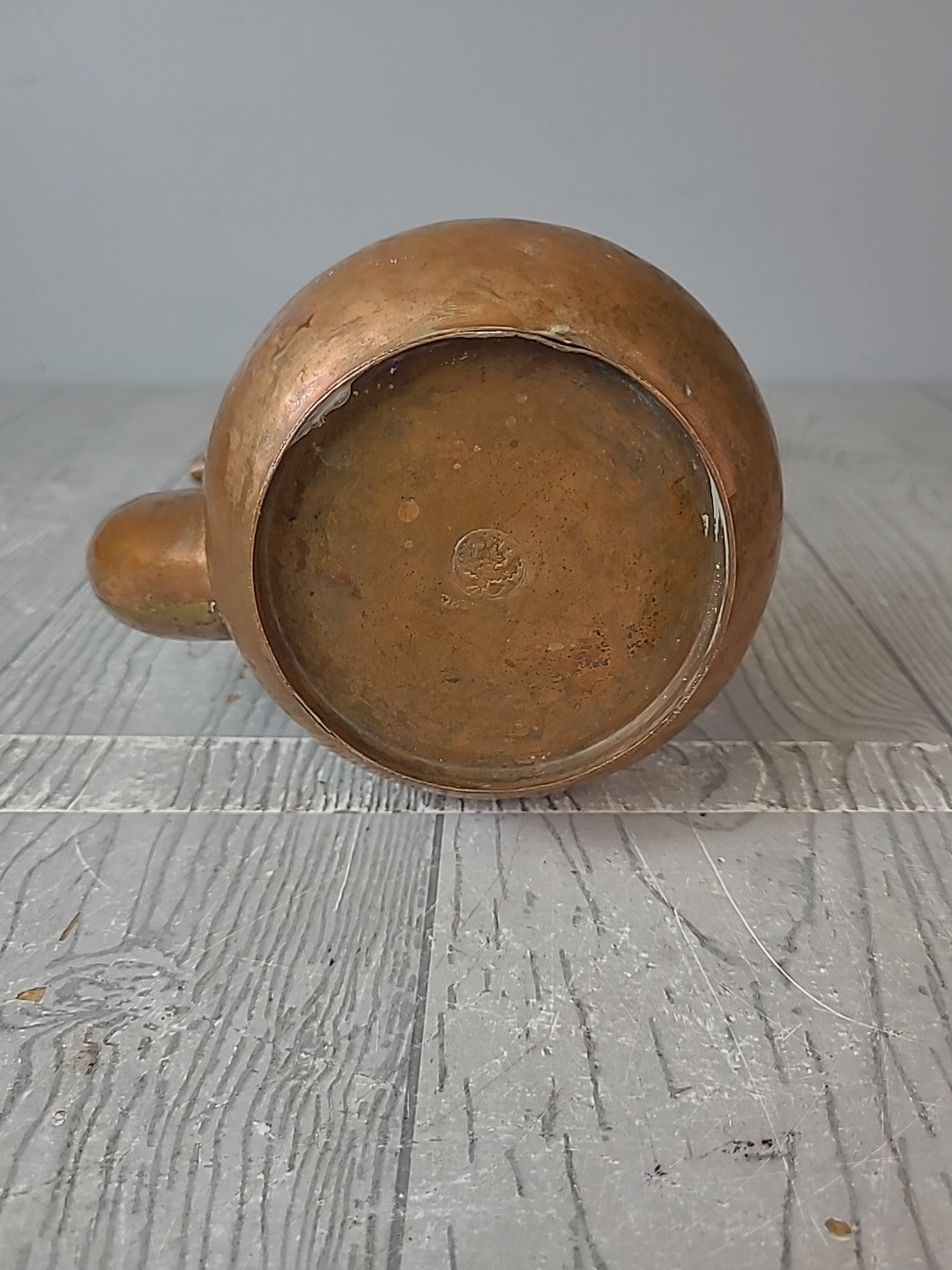 Antique VTG 12.5” Hammered Copper and Brass Tea Pot Turkish Pitcher Coffee Decor