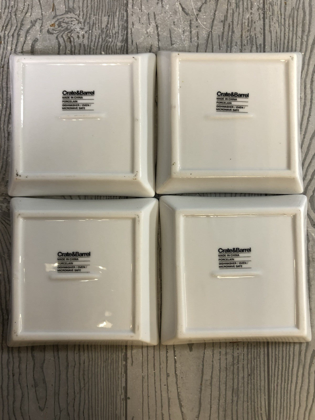 Crate & Barrel White Serving Plates - One Large Plate and Four Small Plates
