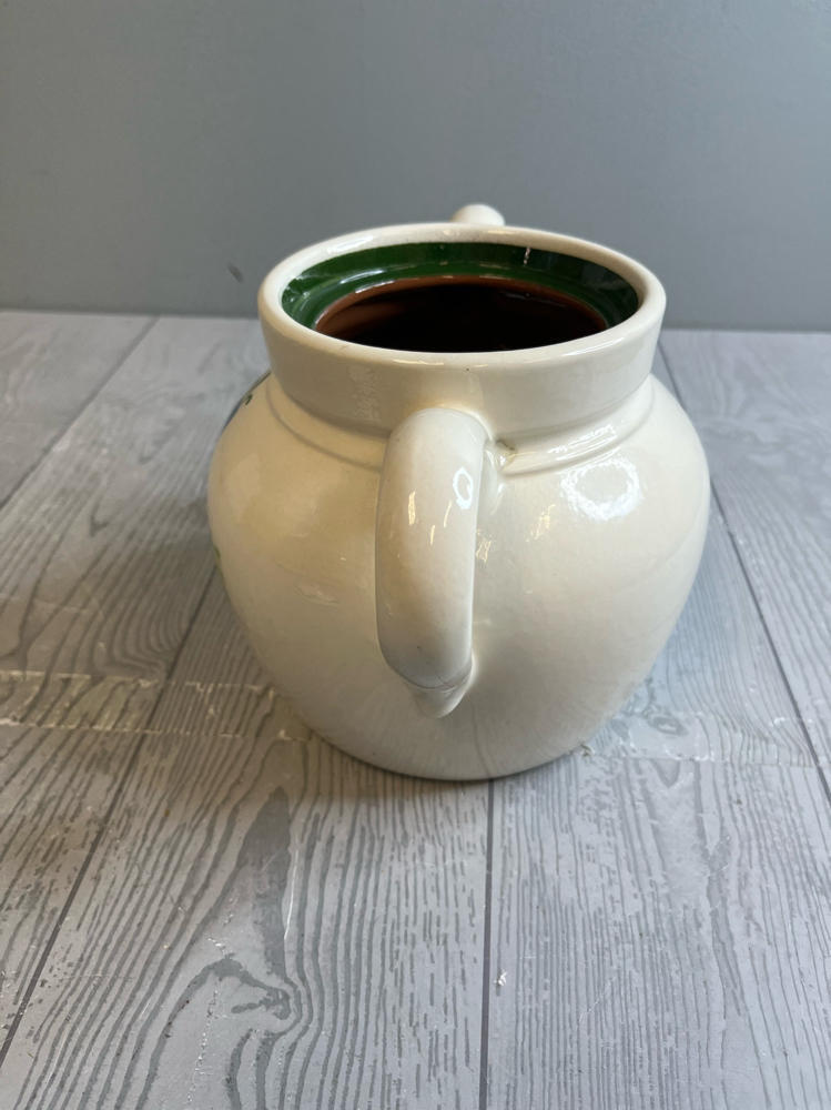 Vintage Stangl Pottery Blue Tulip Lidded Bean Pot Cookie Jar Hand Painted Design