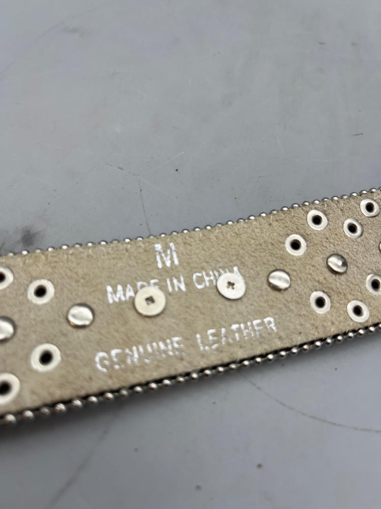 New York Jets Black NFL Leather Belt Rhinestone SIZE M Bedazzled Bling Gems