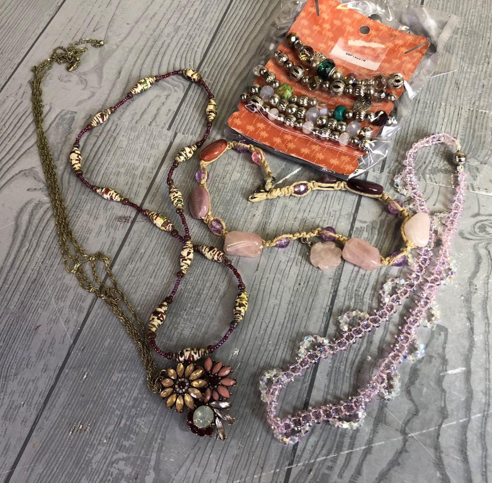 2 Pound Lot of Assorted Style Bulk Necklaces for Crafting and Repurposing