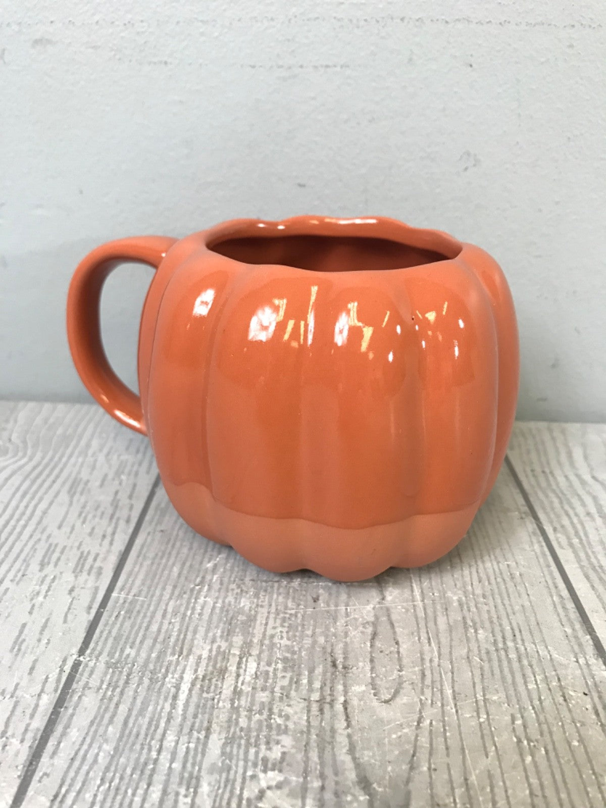 Anthropologie Cindy Glass Pumpkin Mug