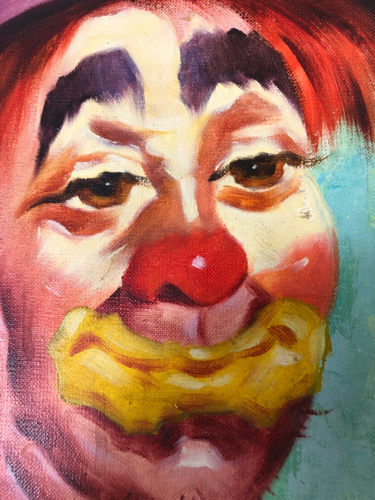 "THE CLOWN " Print Replica by T. Evans - Not Framed - Painting on Canvas