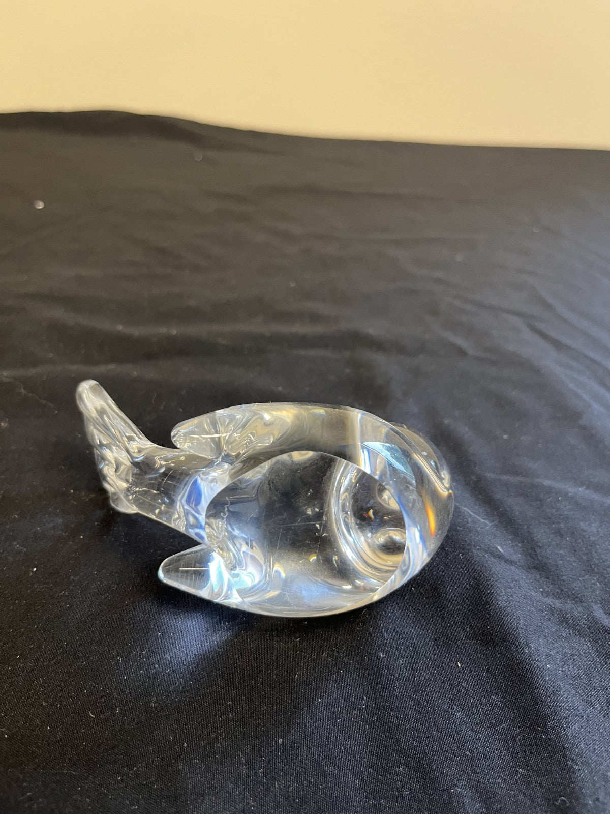 Vintage Steuben Stamped Crystal Song Bird Paperweight Glass Clear Figurine 