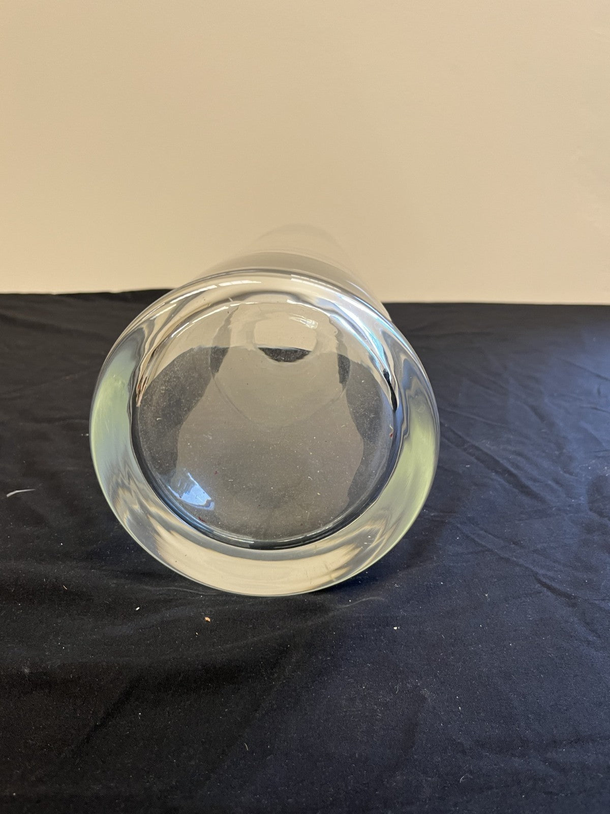 Vintage Pair of 20" Krosno Poland Stamped Large Clear Glass Vases