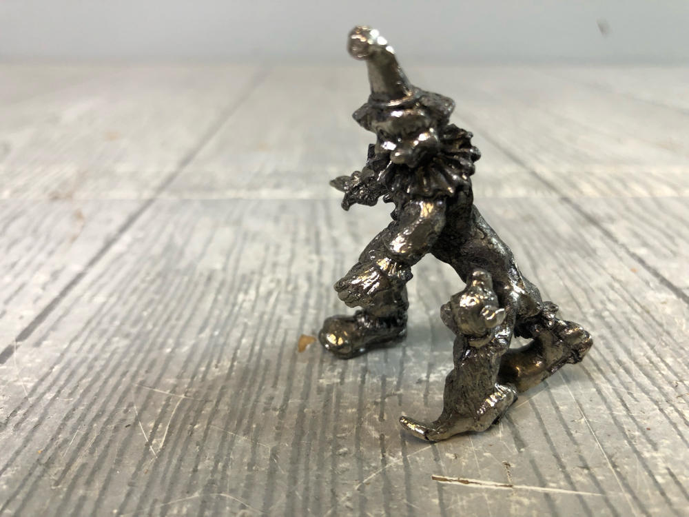 Vintage Metal Clown Figurines Mini Detailed Circus Sculptures