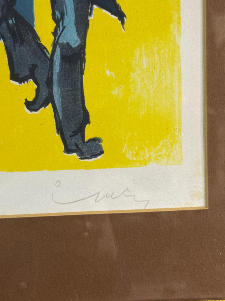Josef Ijaky Signed Lithograph - Tevye Fiddler on the Roof - Judaica Art Vintage
