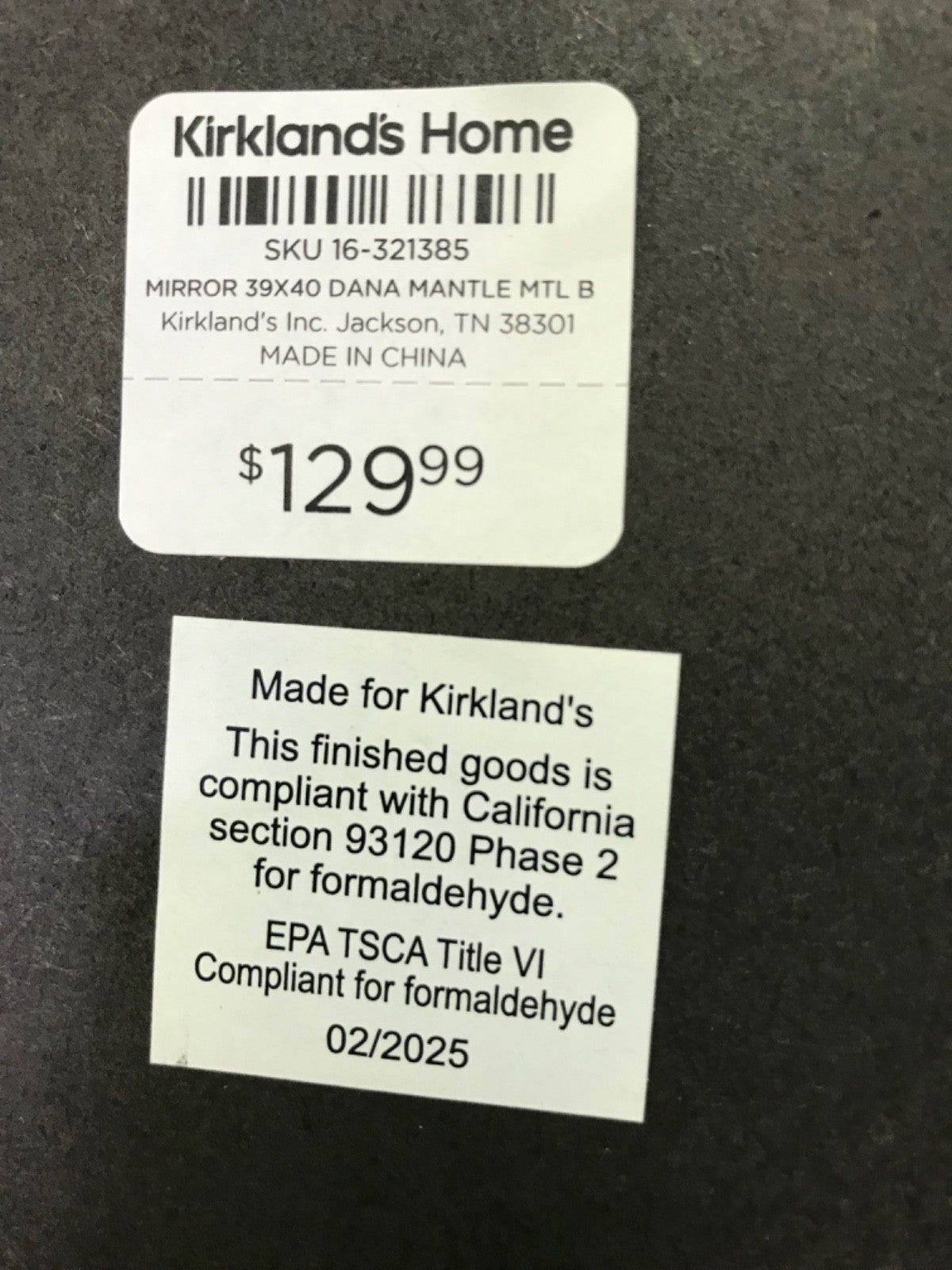 Kirkland's Home Black Metal Curved Dana Mantle Mirror
