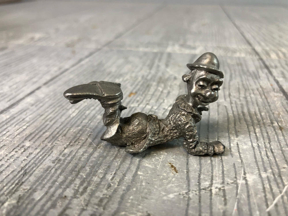 Vintage Metal Clown Figurines Mini Detailed Circus Sculptures
