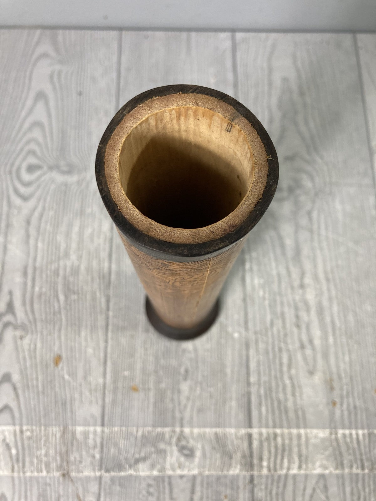 Engraved Bamboo Cylinder Vase/Holder Divinatory Lunar/Star Calendar Toba Batak