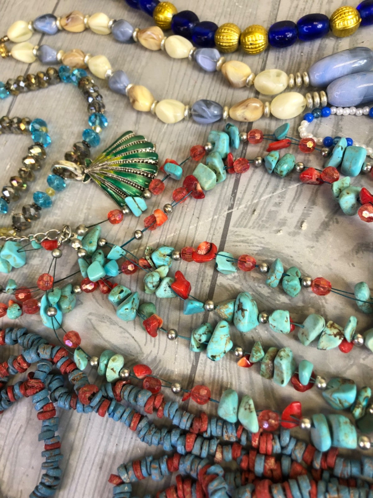 1.8 Pounds of Necklaces Assorted Lot- Beaded Costume Jewelry- Fashion / Crafting