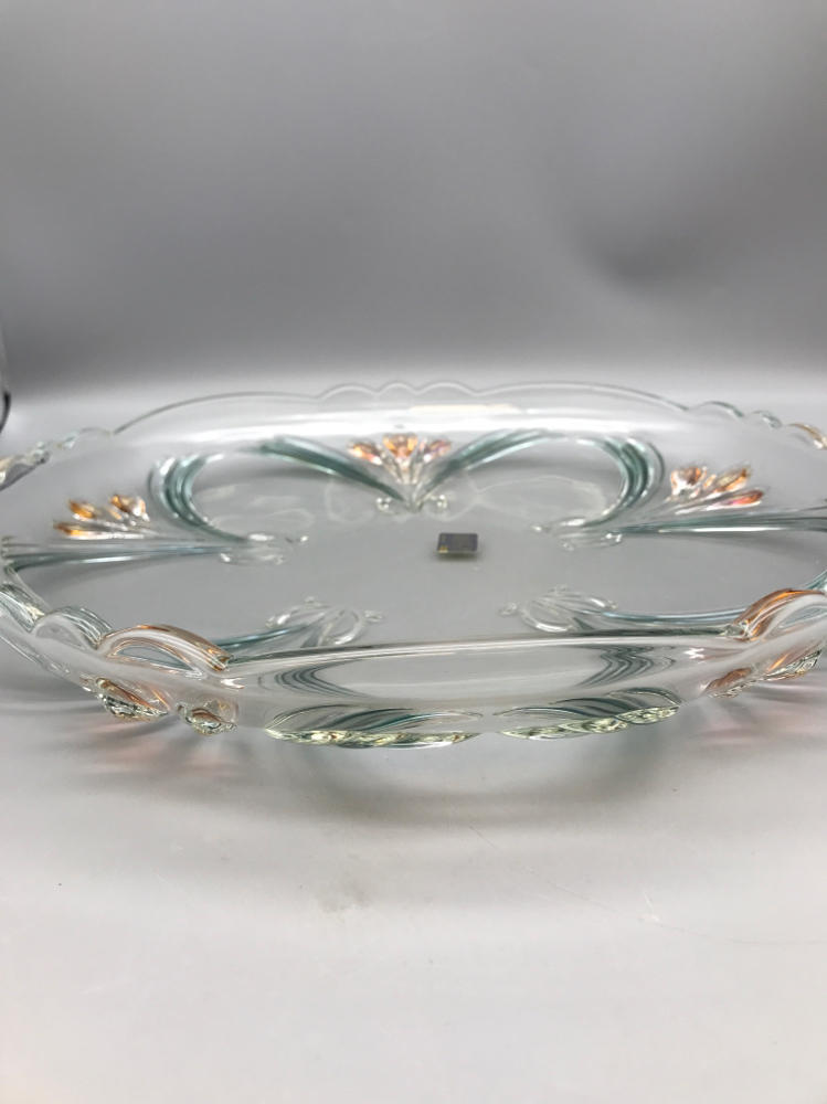 Mikasa French Floral Bouquet 12.5" Round Serving Glass Platter - New in Box